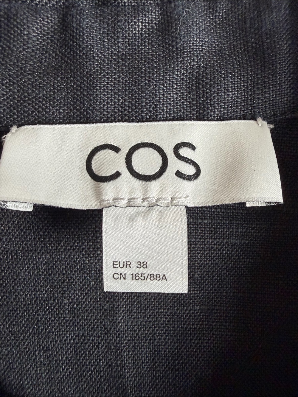 COS Oversized Linen Button Front Shirt Black Boxy Short Sleeve Women’s US 8 - Picture 5 of 11